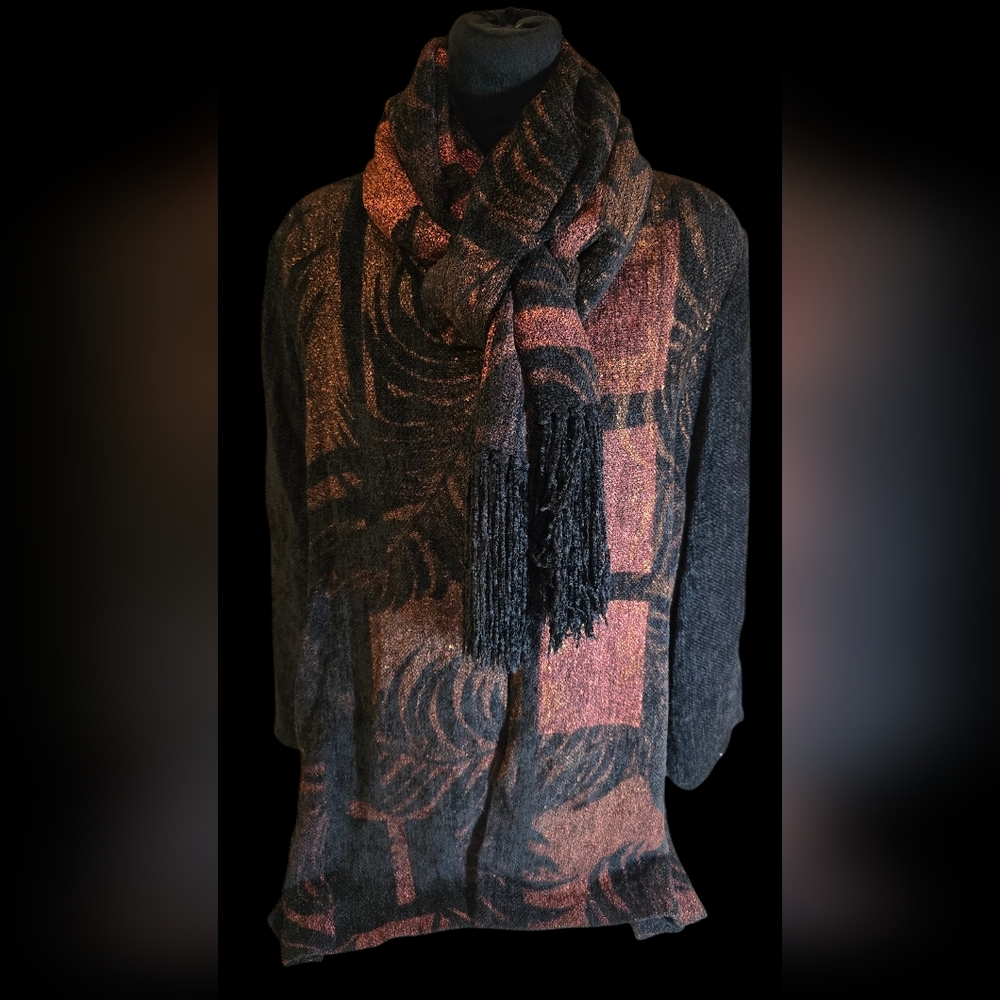 Panache 3 Button Cardigan With Scarf